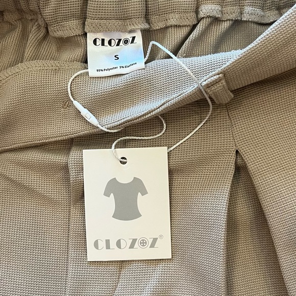 🌺NWT CLOZOZ BEIGE HIGH WAISTED WIDE LEG TROUSER PANT SIZE SMALL🌺 - Picture 5 of 5